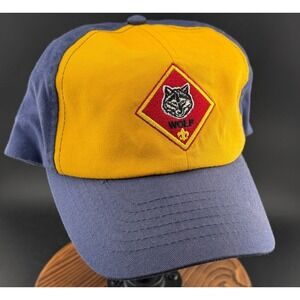 Vintage Cub Scouts Wolf Rank-Youth Cap, Blue Yellow, Adjustable, OSFA